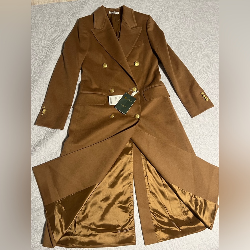 "LORO PIANA 100% Virgin wool women coat, size: USA 8, IT 42, FR 38, Camel color